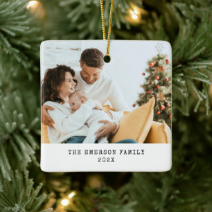 Einfache Foto Holiday Ornament