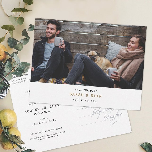 Einfache Foto Save the Date Postkarten (Von Creator hochgeladen)