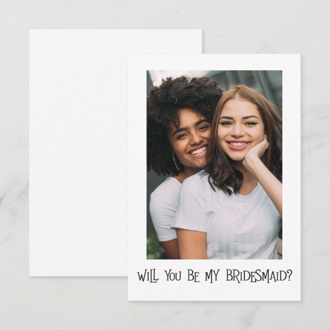 Einfache Foto: Sie werden meine Bridesmaid-Karte s Einladung (Vorne/Hinten)