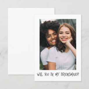 Einfache Foto: Sie werden meine Bridesmaid-Karte s Einladung