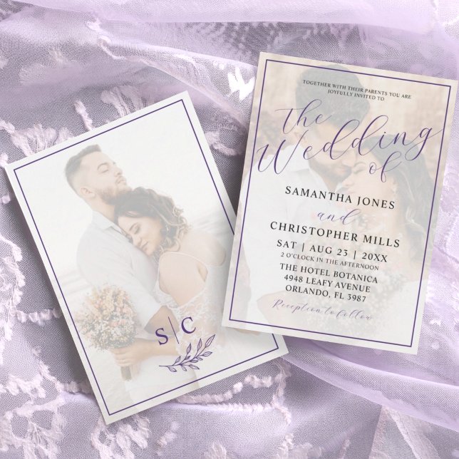 Einfache Foto-Typografie-Overlay-Hochzeit Einladung (Von Creator hochgeladen)