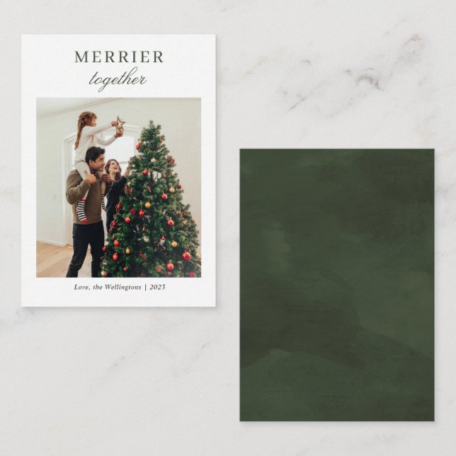 Einfache Foto Weihnachtsgrüße Mitteilungskarte (Vorne/Hinten)