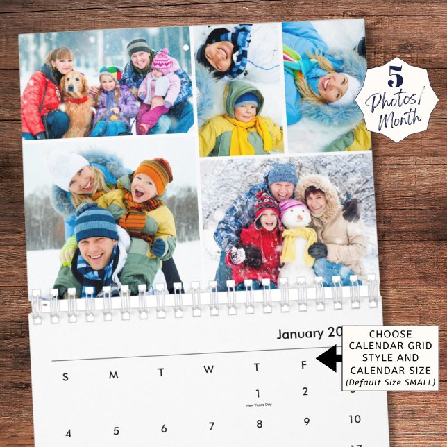 Einfache Fotocollage 5 pro Monat Kalender (Von Creator hochgeladen)