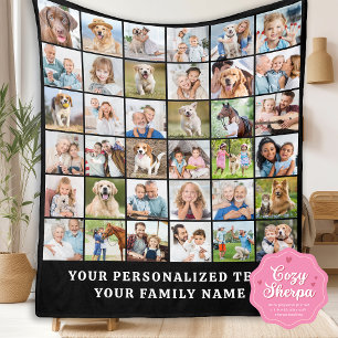 Einfache Fotocollage Schwarz Personalisiert 36 Bil Sherpadecke