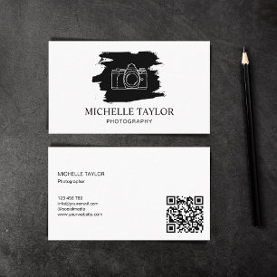 Einfache Fotografie Beruflich Camera QR-Code Visitenkarte