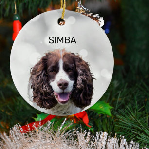 Einfache Fotos und Name Keramik Ornament