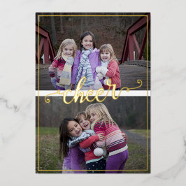 Einfache Frame Script-Handgeschriebener Chef 3 Fot Folien Feiertagskarte