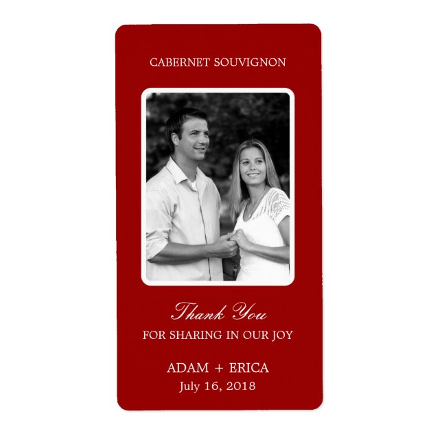 Einfache Frame Wedding Wine Labels (Vorne)