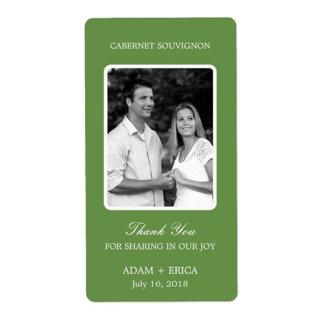 Einfache Frame Wedding Wine Labels (Vorne)