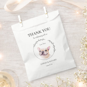 Einfache französische Bulldog-Hochzeit Vielen Dank Geschenktütchen