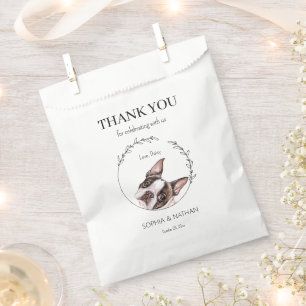 Einfache französische Bulldog-Hochzeit Vielen Dank Geschenktütchen
