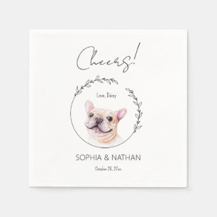 Einfache französische Bulldogge Hochzeitcocktail N Serviette