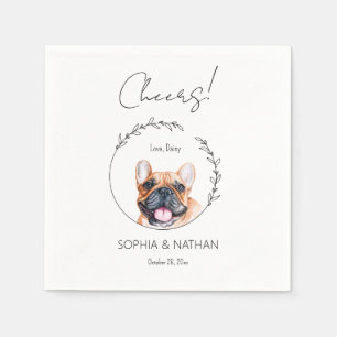 Einfache französische Bulldogge Hochzeitcocktail N Serviette