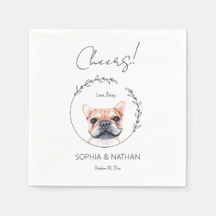Einfache französische Bulldogge Hochzeitcocktail N Serviette
