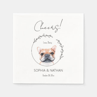 Einfache französische Bulldogge Hochzeitcocktail N Serviette