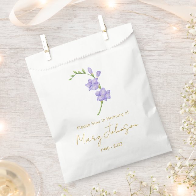 Einfache Freesien-Samenpackung Beerdigung  Geschenktütchen (Ausgeschnitten)
