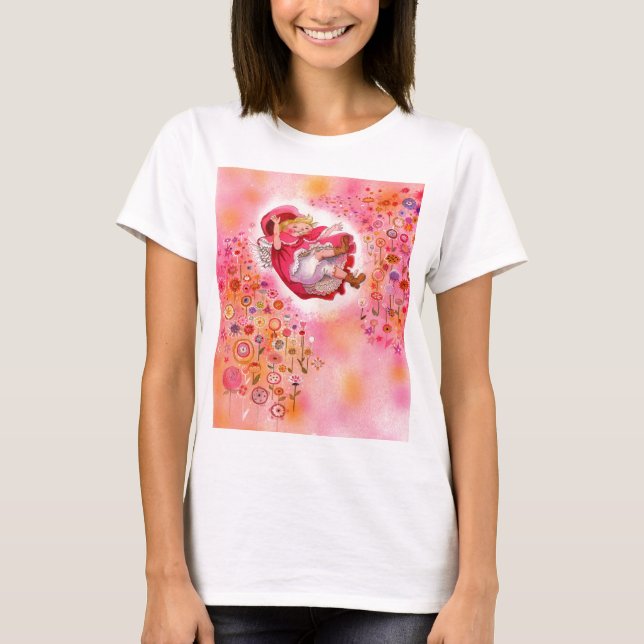 Einfache Freude-glücklicher Blumen-Nachmittag T-Shirt (Vorderseite)
