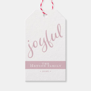 Einfache Freude Rosa Weihnachtsfeiertag Geschenkanhänger