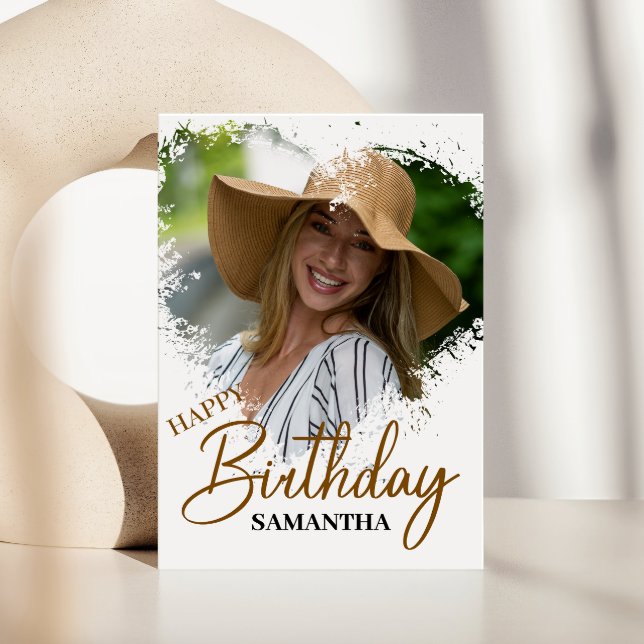 Einfache Freundin | Girlfriend Foto Birthday Karte (Personalize this photo birthday greeting card to create a special keepsake for your loved one!)