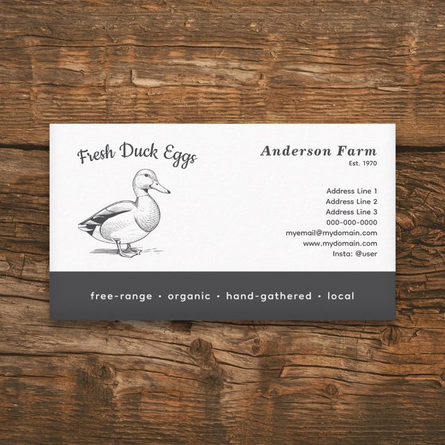 Einfache frische Enteneier Visitenkarte (Simple Fresh Farm Duck Eggs Business Card)