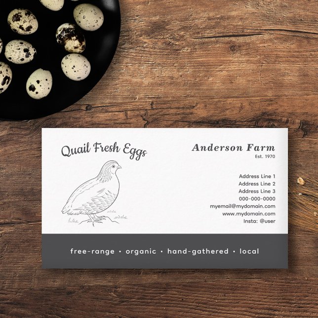 Einfache frische Zuchtschwanzeier Visitenkarte (Simple Fresh Farm Quail Eggs Business Card)
