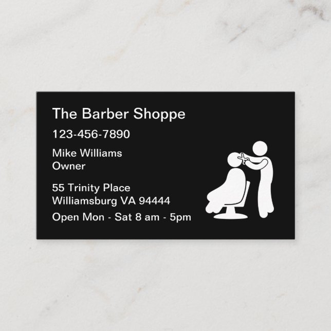 Einfache Friseursalon-Visitenkarten Visitenkarte (Vorderseite)