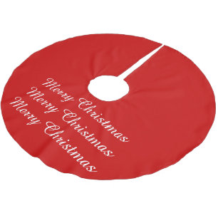 Einfache frohe Weihnachten fassen festes rotes Polyester Weihnachtsbaumdecke