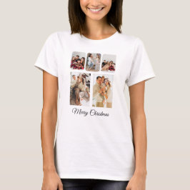 Einfache frohe Weihnachts-FotoCollage T-Shirt