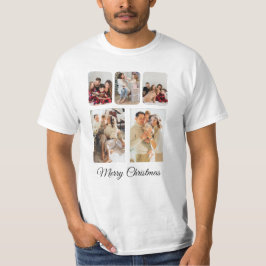 Einfache frohe Weihnachts-FotoCollage T-Shirt