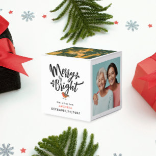 Einfache fröhliche und strahlende Weihnachts-Fotog Geschenkschachtel
