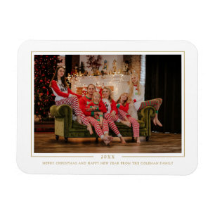 Einfache, fröhliche Weihnachts-Mit Monogramm Foto- Magnet