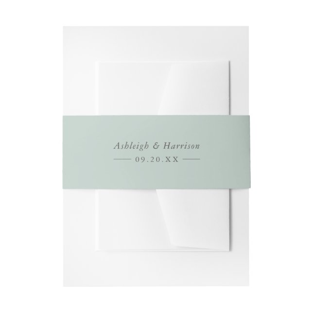Einfache Frühlings-Grün-Hochzeit Einladungsbanderole (Vorderseite Beispiel)