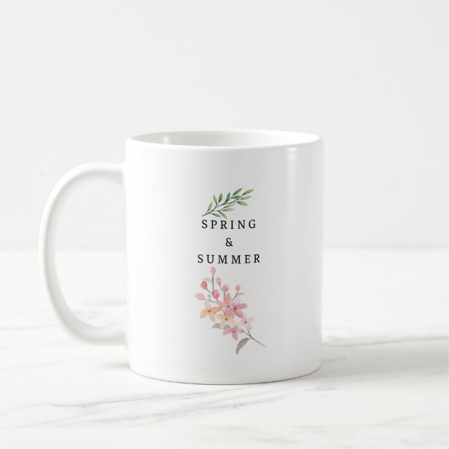 Einfache Frühlings- und SommerWord-Kaffee-Cup Kaffeetasse (Links)