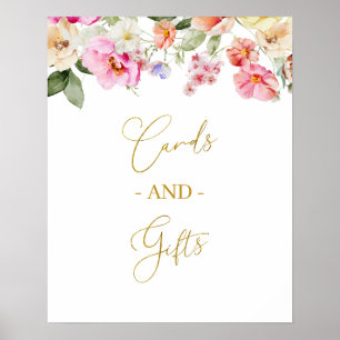 Einfache Frühlingsblumenkarten und Geschenke Party Poster