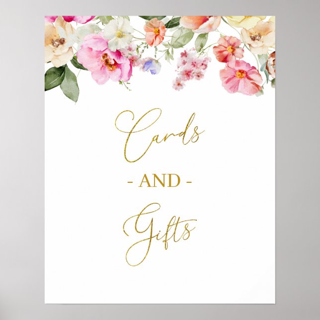 Einfache Frühlingsblumenkarten und Geschenke Party Poster (Vorne)