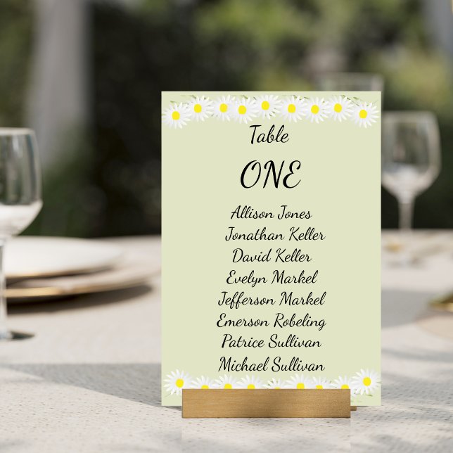Einfache Gänseblümchen-Hochzeit  Tischnummer (Von Creator hochgeladen)