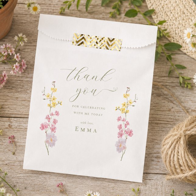 Einfache Garten Boho Wildblumen Brautparty Geschenktütchen (Simple Garden Boho Wildflowers Bridal shower Favor Bag)