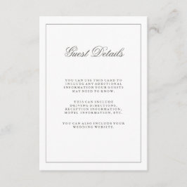 Einfache Gäste in Weiß und Grau Begleitkarte
