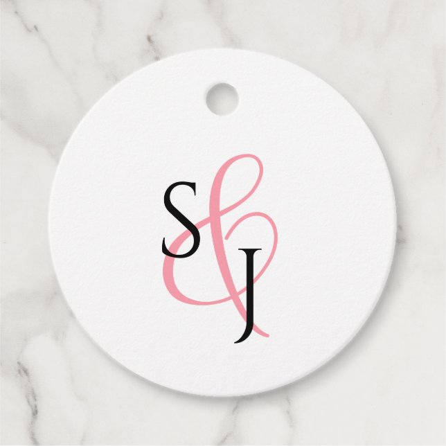 Einfache Gastgeschenk Hochzeit Coral Pink Geschenkanhänger (Vorderseite)