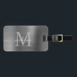 Einfache, gebürstete, metallische, silbergraue Gep Gepäckanhänger<br><div class="desc">Einfache,  gebürstete,  metallische,  silbergraue Gepäckmarke</div>