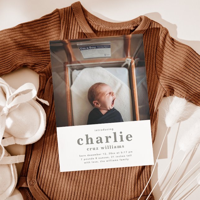 Einfache Geburtserklärung von Foto | Die Geburt de Einladung (Von Creator hochgeladen)