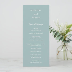 Einfache gedämpfte blaue elegante Hochzeit Programm