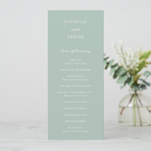 Einfache gedämpfte grüne elegante Hochzeit Programm
