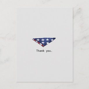 Einfache gefaltete amerikanische Flagge Veteranen  Postkarte