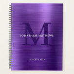 Einfache, gegossene Metallic Violet Classic Monogr Planer<br><div class="desc">Einfach gepinselter Metallic Violet Classic Monogram-Planer</div>