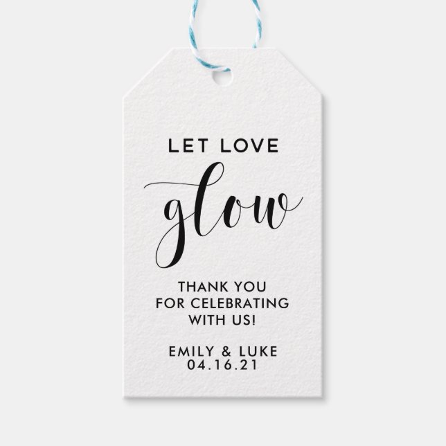 Einfache Gelassen Liebe Glow Wedding Candle Gefall Geschenkanhänger (Vorderseite)