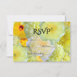 Einfache gelbe Blumenhochzeit-RSVP RSVP Karte