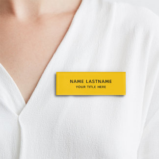 Einfache gelbe Minimalistische, moderne Bezeichnun Namenschild
