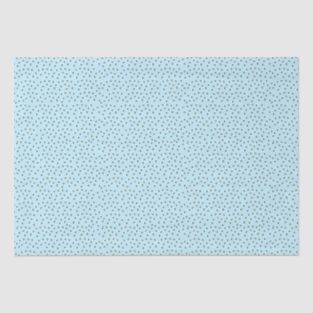Einfache gelbe Polka Punkte mit Baby Blue Hintergr Seidenpapier (Vorderseite)