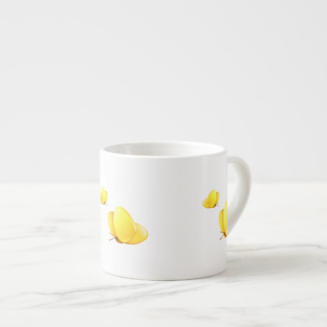 Einfache Gelbe Schmetterlinge Espressotasse (Vorderseite Rechts)